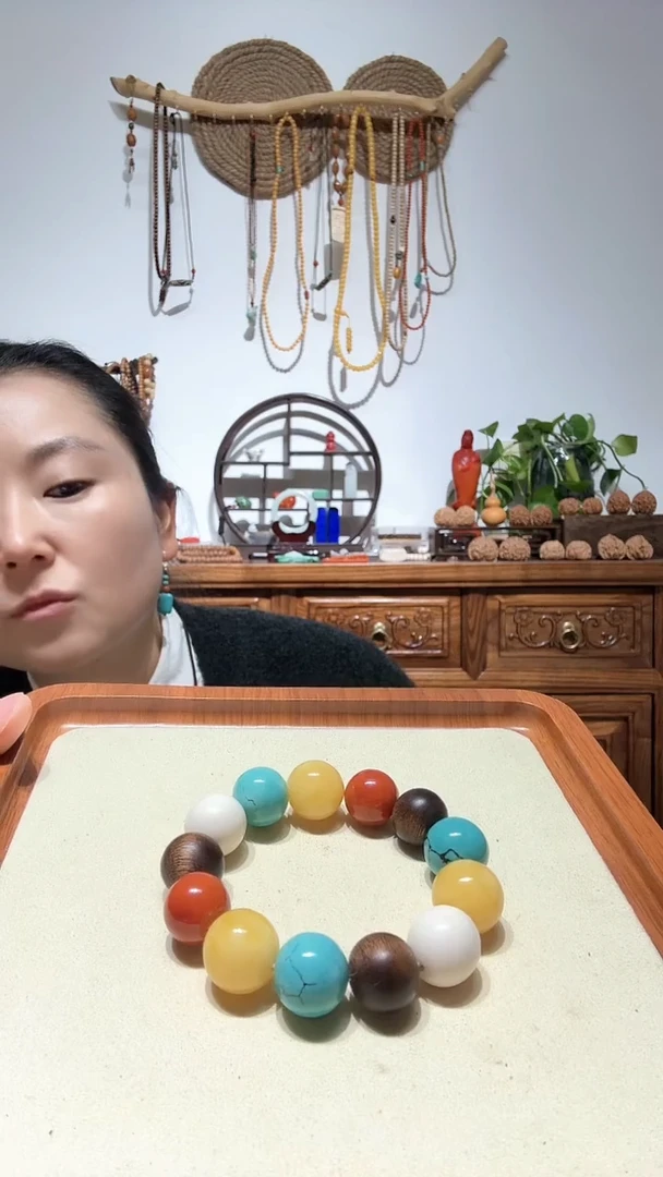 未镶嵌绿松石手链精品多宝串