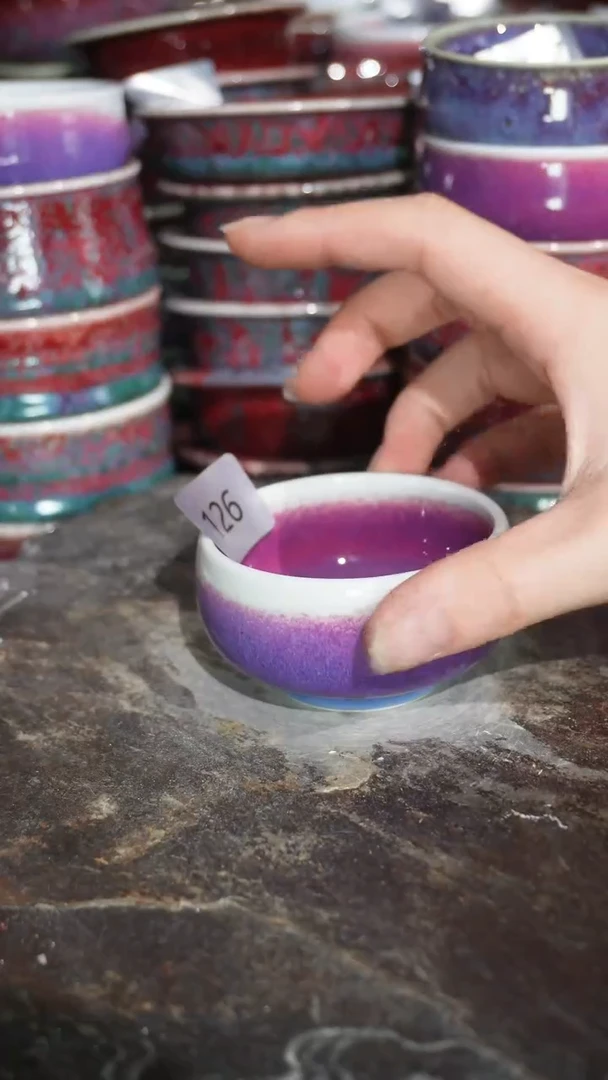 摆件陶精品窑变钧瓷茶器