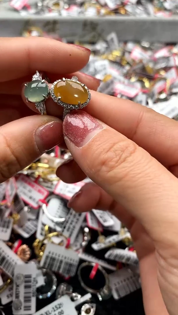 【闪购商品】翡翠戒指银S925镶嵌222222222     4