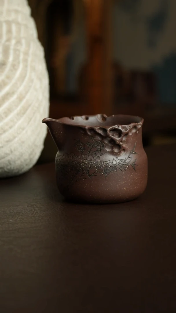 茶杯紫砂61号 预售 李建军老师紫玉金砂太湖石公道