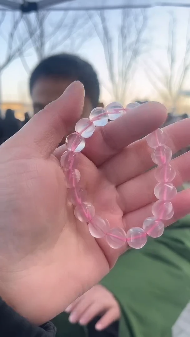 【闪购商品】芙蓉石手链未镶嵌天然粉水晶手串多样性发一11mm