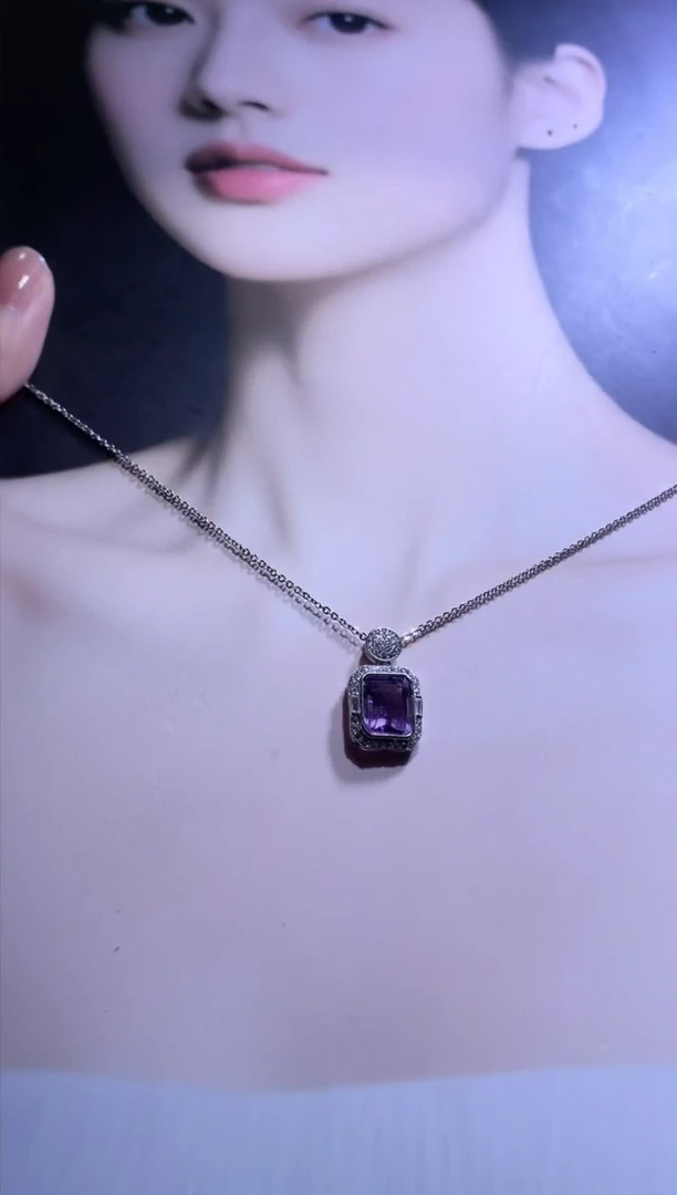 银S925镶嵌颈饰水晶吊坠