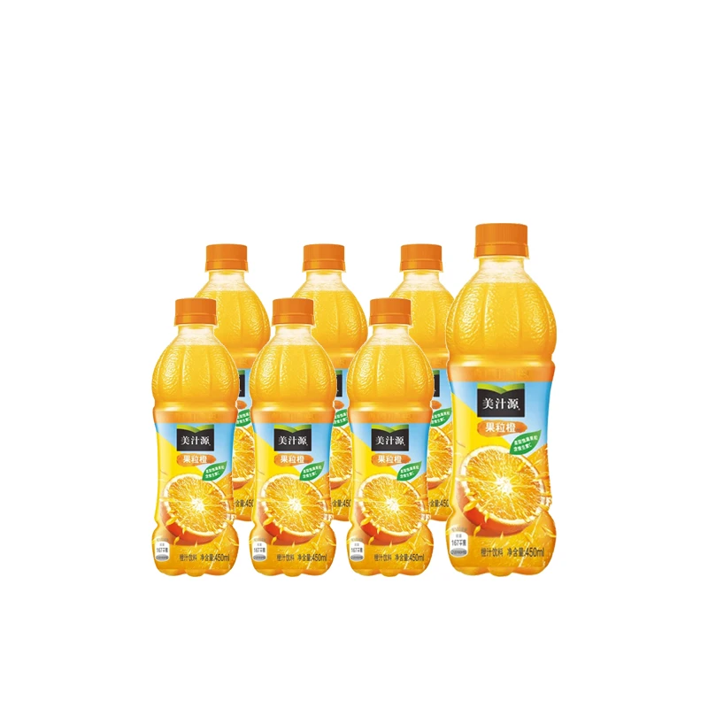 美汁源果粒橙 果味果汁饮料450ml*6瓶 含维生素C饮品