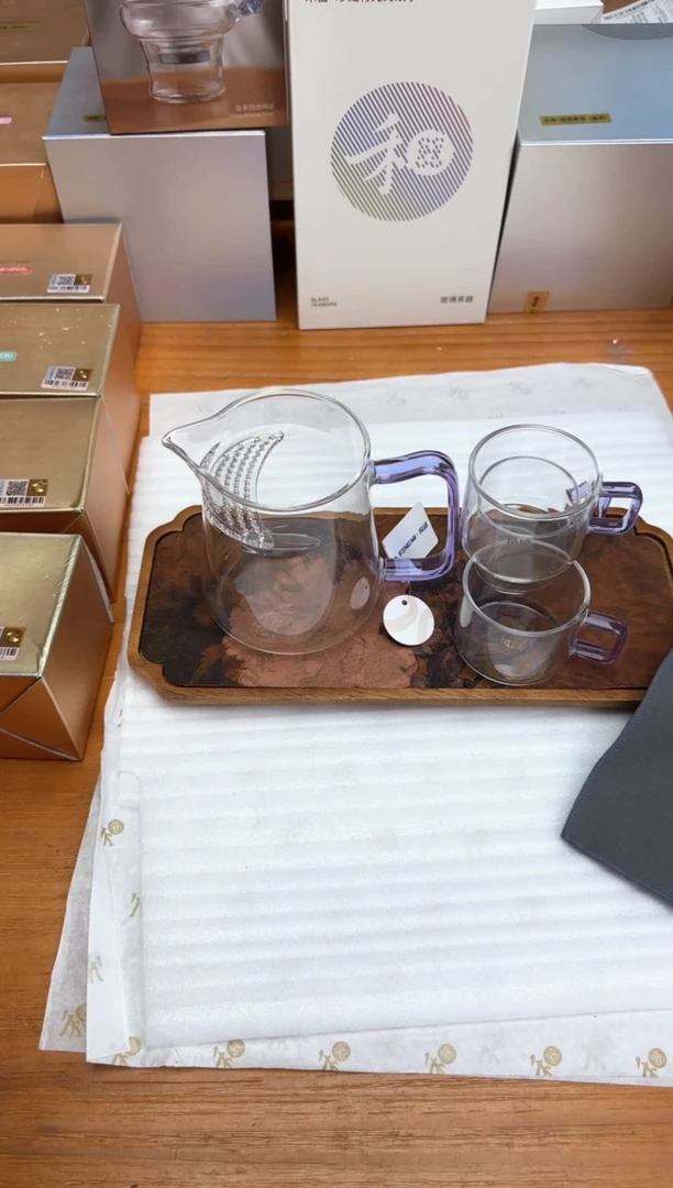 风谜新月茶器浅紫+风谜臻悦杯浅紫