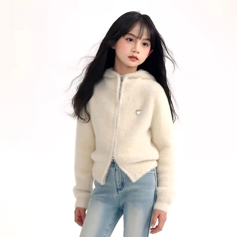 女童毛衣2025新款秋装儿童针织开衫女孩韩系氛围感早秋穿搭毛线衣