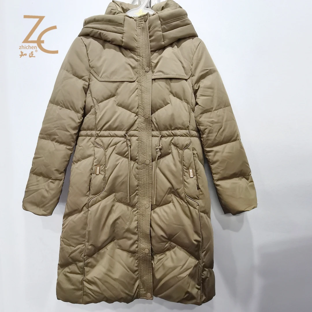 知臣连帽长款羽绒服