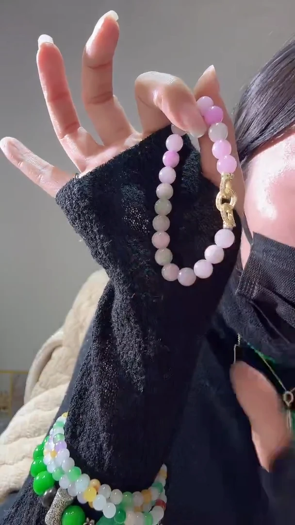 颈饰未镶嵌石英质玉春菜8mm手链