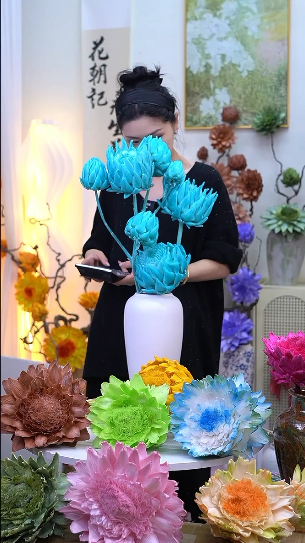 永生洋蓟蒂芙尼蓝7头【微瑕】8794