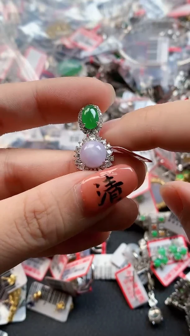 银S925镶嵌戒指翡翠天然A货缅甸翡翠