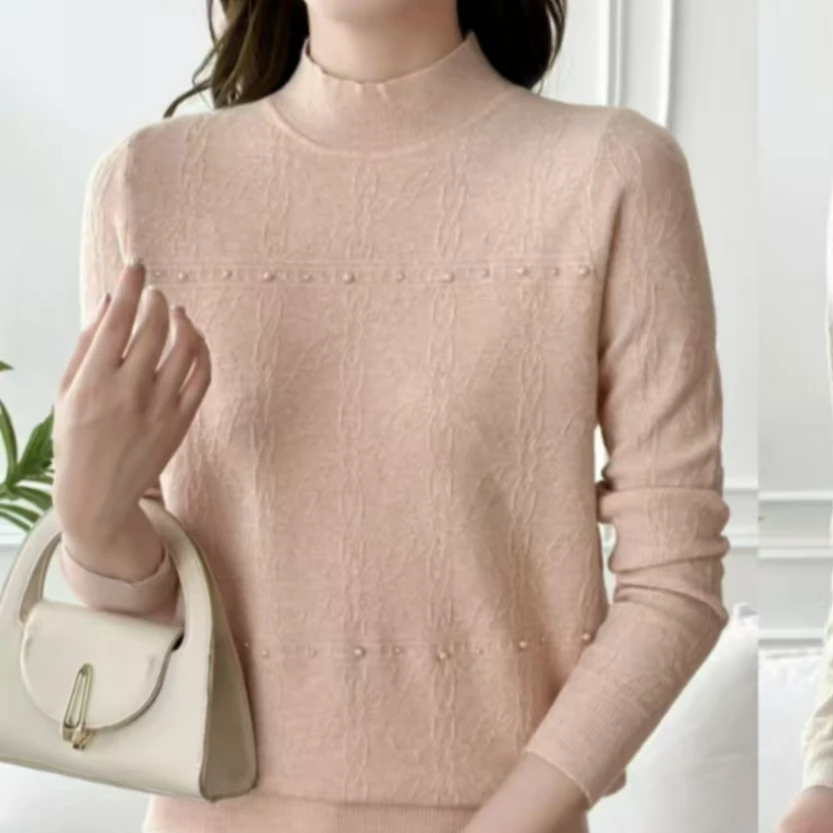 【锦衣服饰】C  2287半高领提花针织衫