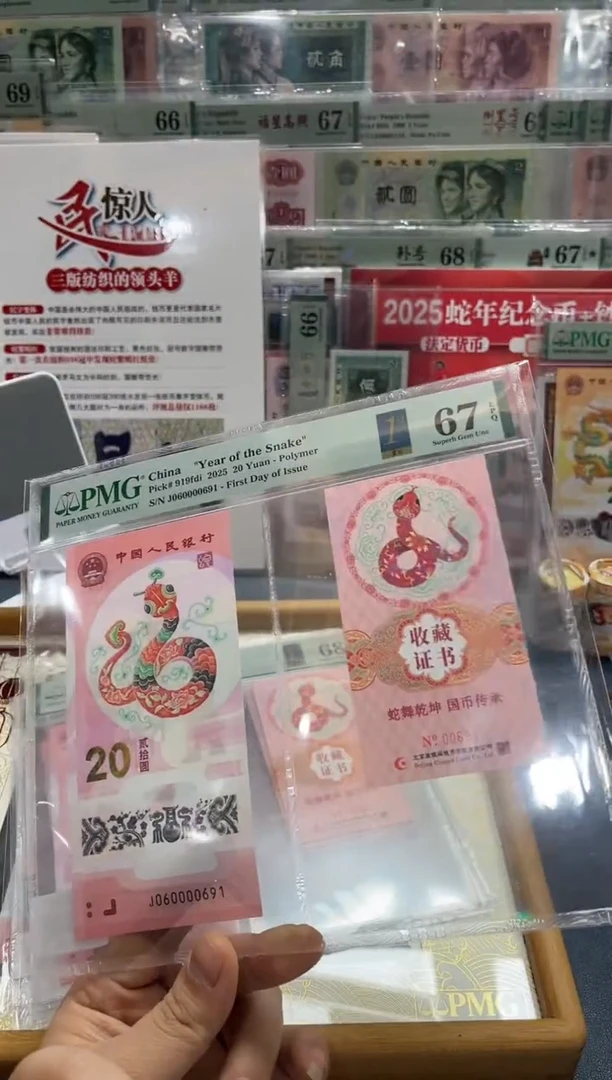 【闪购商品】塑料蛇钞币证J060000691-PMG67