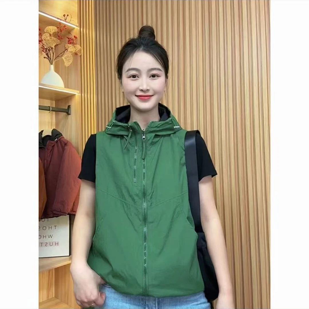 【拼色两面穿】新款休闲省心穿搭双面穿撞色百搭纯色轻薄拉链马甲女