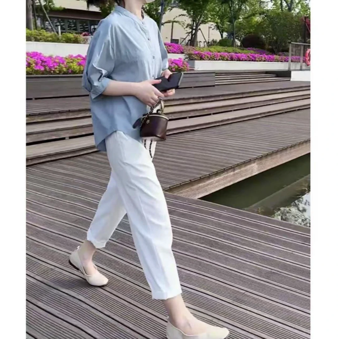 2025夏季新款微胖小个子显瘦时尚减龄洋气衬衫气质休闲百搭宽松