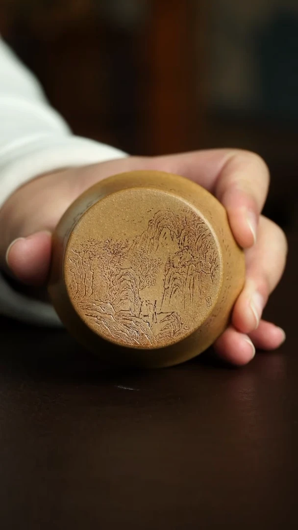茶杯紫砂39号 山水杯 宜兴紫砂原矿作品
