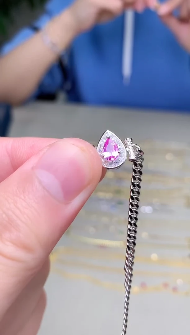 手链蓝宝石银S925镶嵌手链