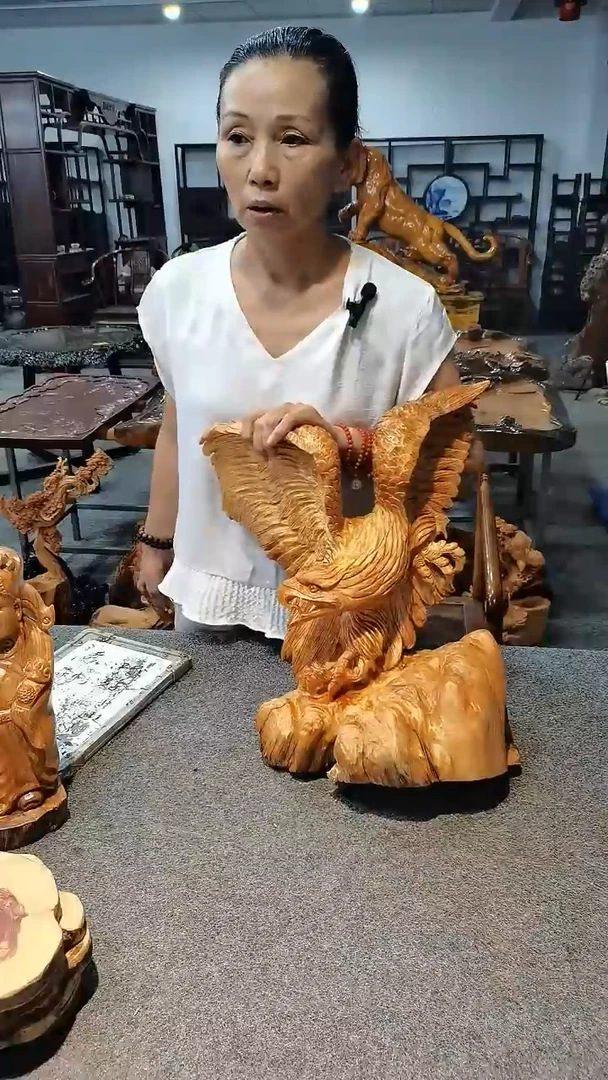 木犟*崖柏，飞鹏展翅，鹰摆件，手工雕刻