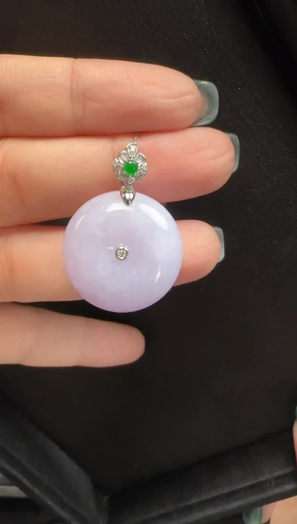 【闪购商品】翡翠颈饰18K金镶嵌256平安扣一个