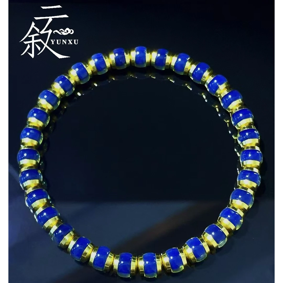 CloudStory云叙蓝珀萤火虫手串精工文玩S925银镀金归圆弧度