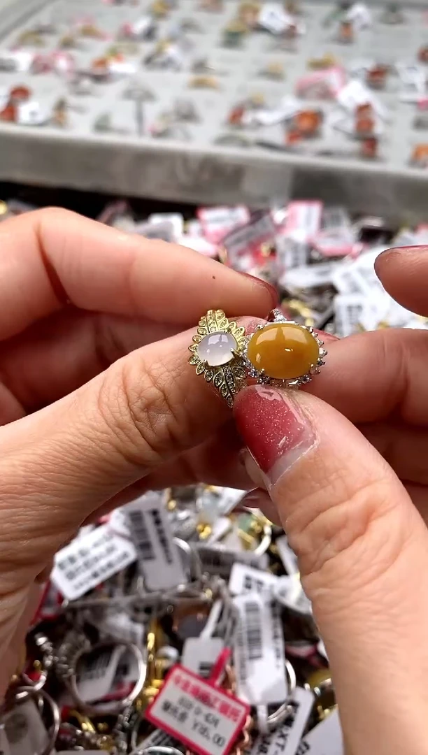 【闪购商品】翡翠戒指银S925镶嵌77777777    0