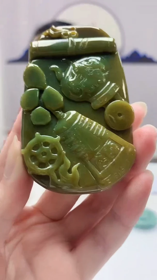 【闪购商品】定制翡翠未镶嵌4902zm-毛货挂件13八破图