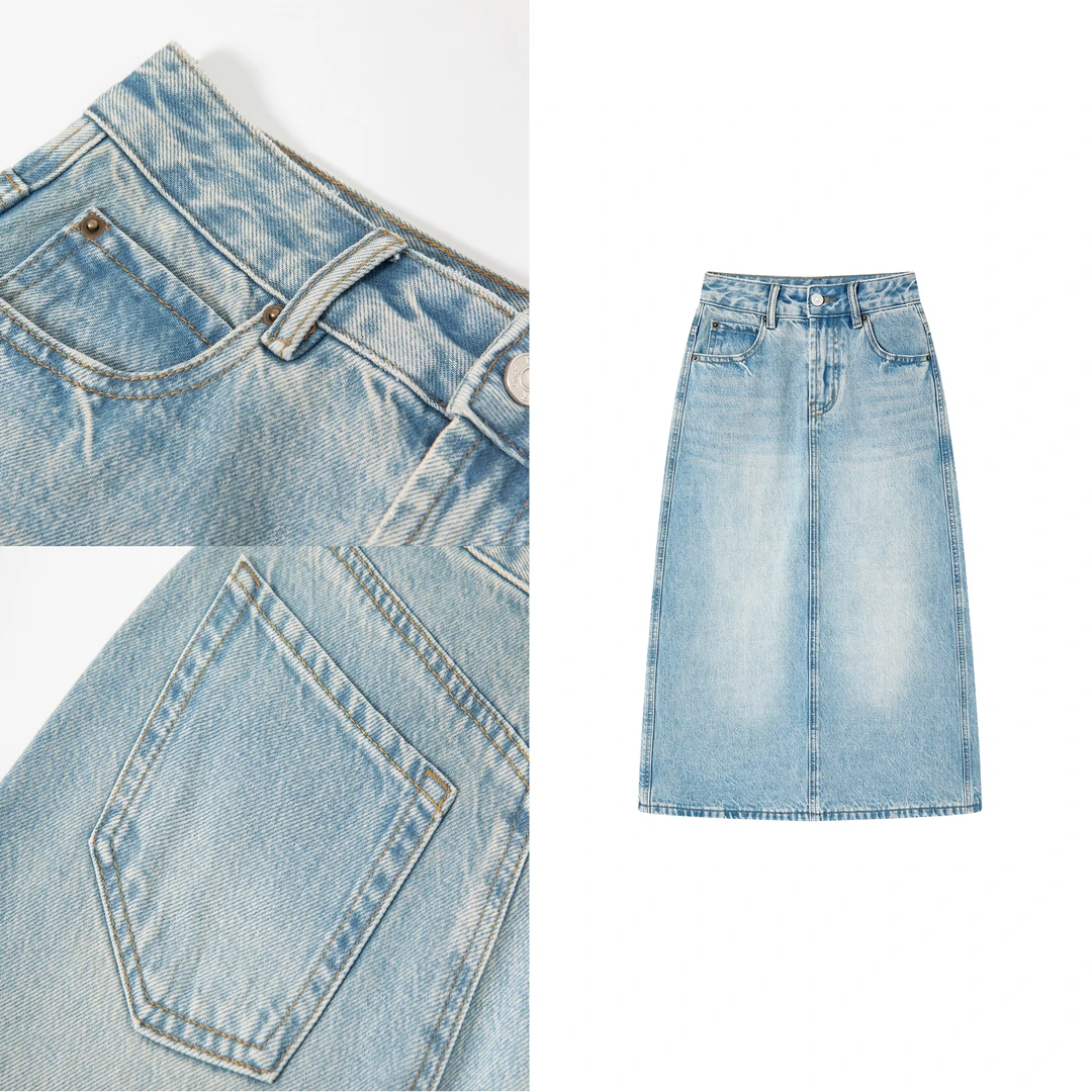 香CHAL A版半身裙 海藻纤维 奢品水磨花纹  品牌工厂定做