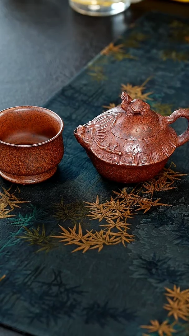 【闪购商品】紫砂茶壶27紫砂壶天星泥龙龟送杯子