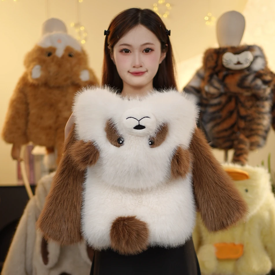 MRY儿童冬款毛绒毛茸茸萌宝小七仔草草冬季保暖短款加厚外套