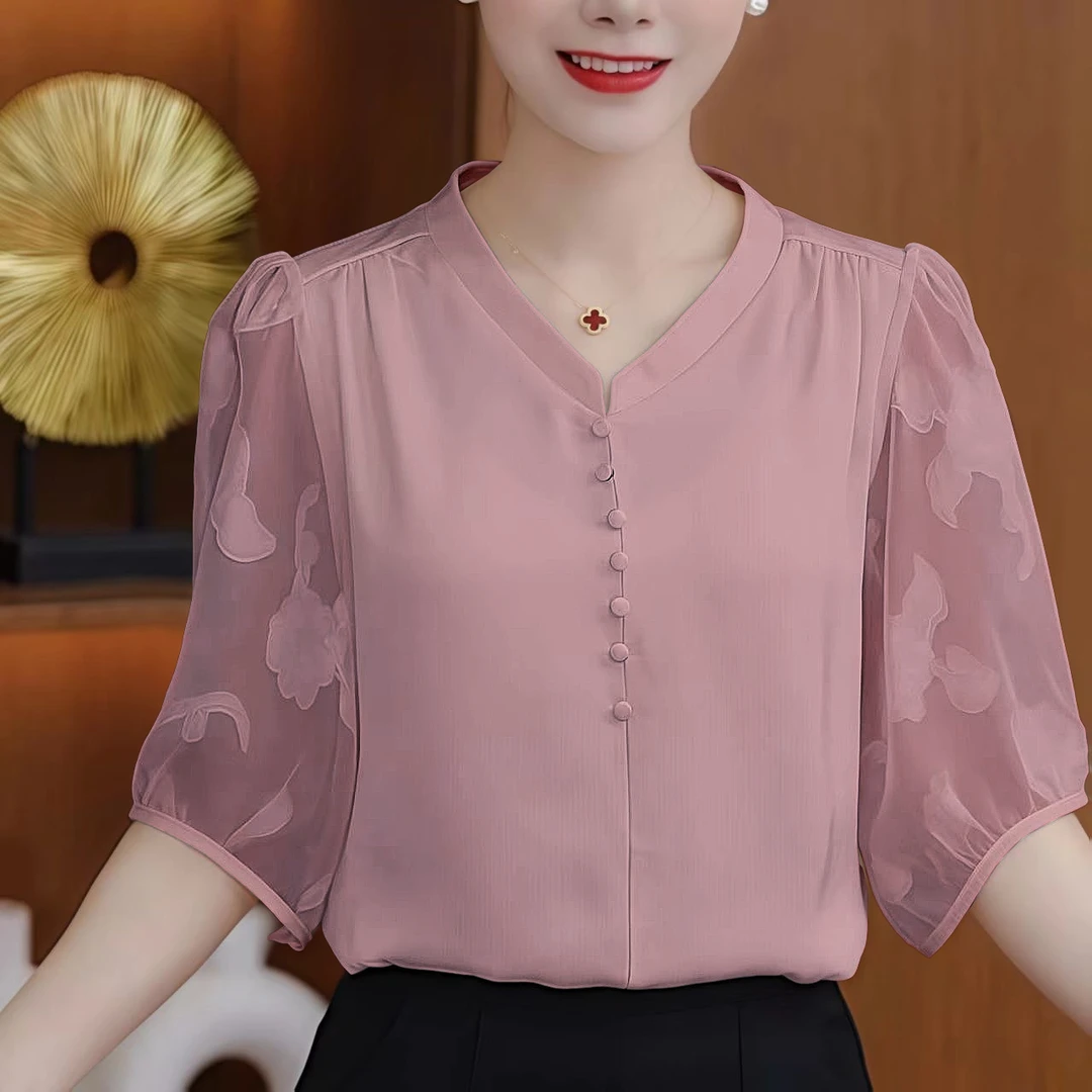 高级感夏季新款气质减龄洋气上衣轻奢风设计感百搭修身显瘦上衣