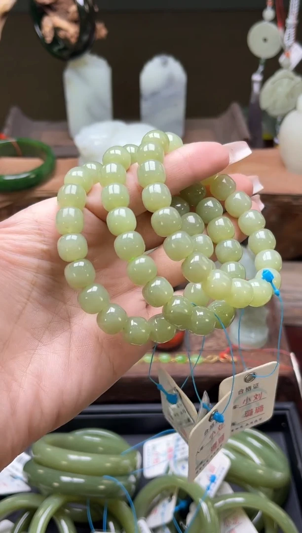 【闪购商品】和田玉手串未镶嵌卡11若羌青黄口老型 多样性发一