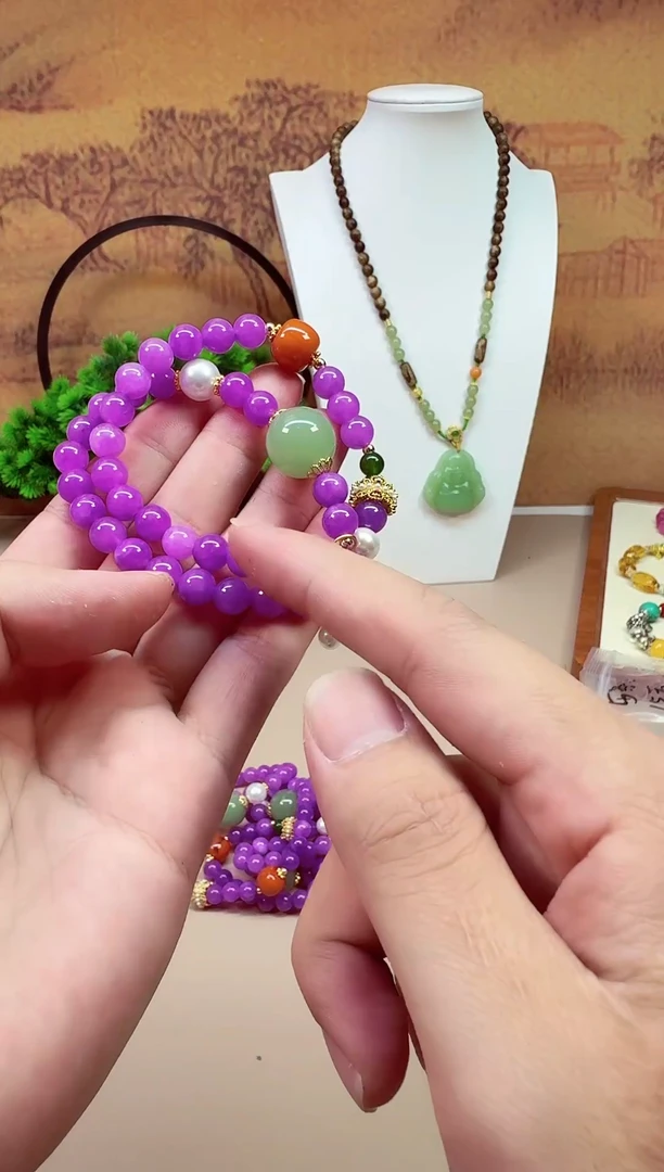 14K金镶嵌手链翡翠A862