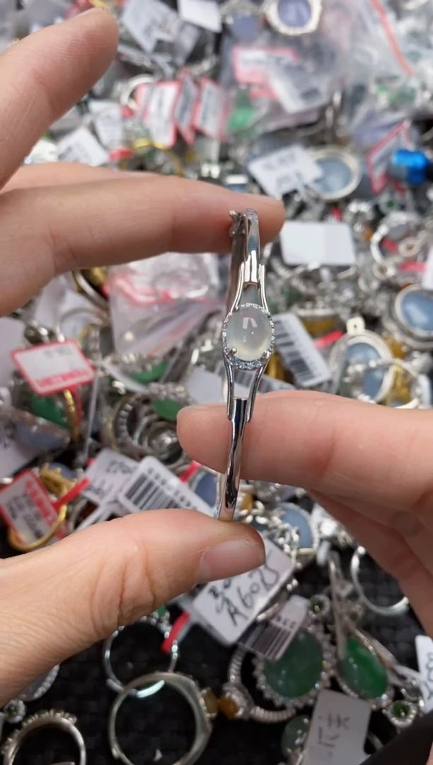 银S925镶嵌戒指翡翠333   5