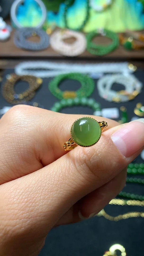 【闪购商品】和田玉戒指银S925镶嵌戒指