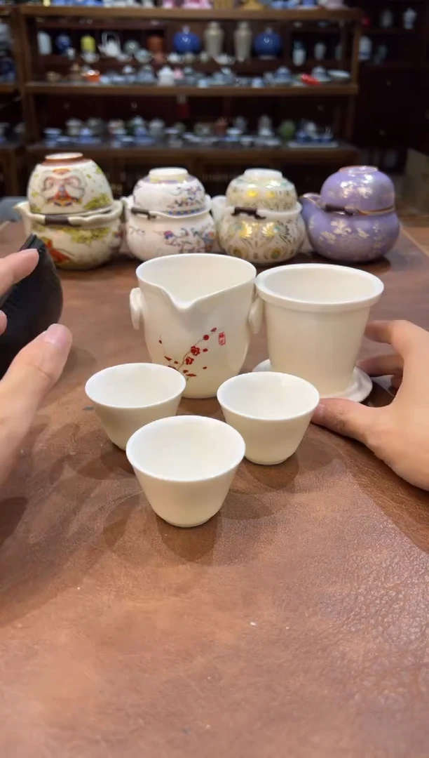 真的很便宜超好看会开片的旅行茶具