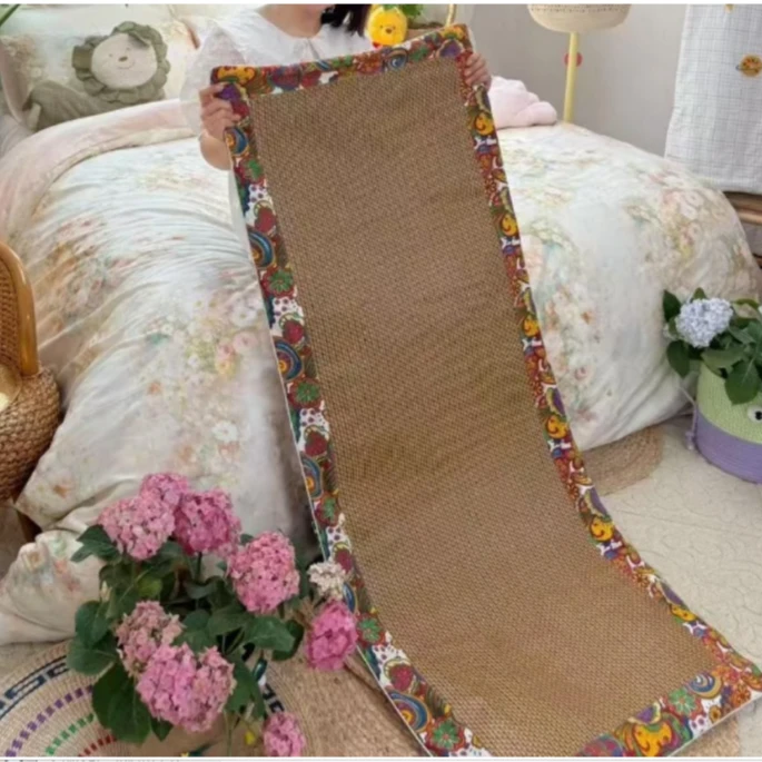 藤席艾绒沙发垫舒适透气解压两面可用简约风可拆洗设计