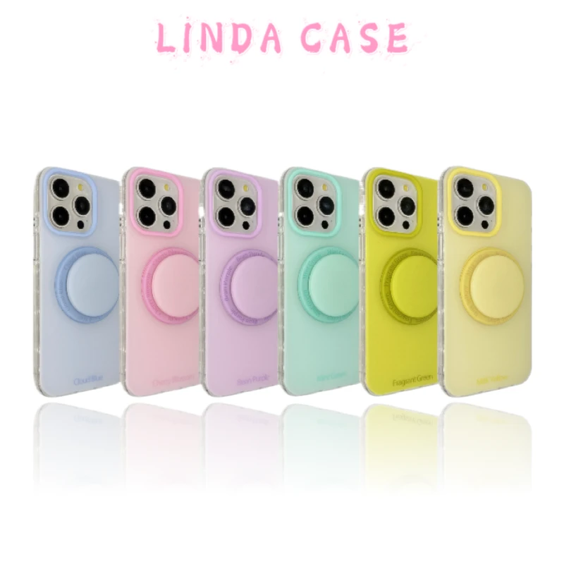 肤感简约纯色磁吸支架手机壳适用苹果16ProMax15Pro高级感保护壳