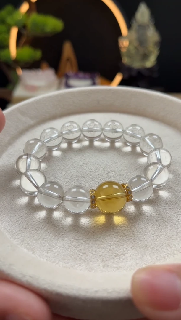 未镶嵌手链水晶天然白水晶随形手串12mm