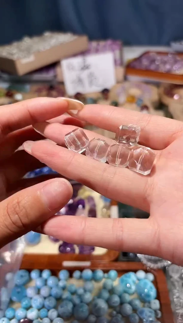 未镶嵌手串水晶X53白水晶方糖宽卡12单颗