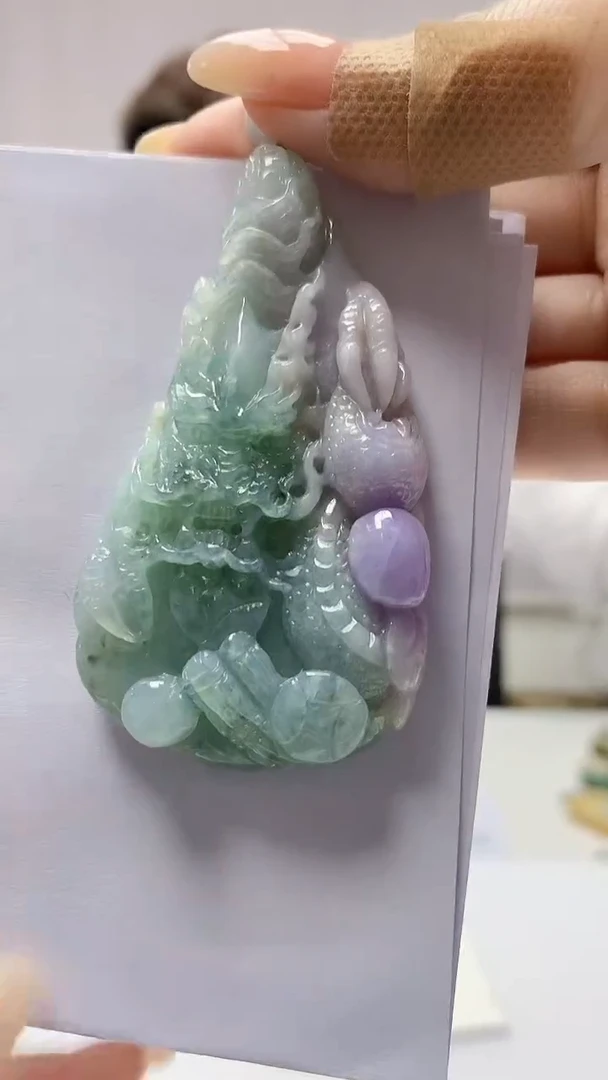 【闪购商品】定制翡翠未镶嵌4868DD-毛货挂件132
