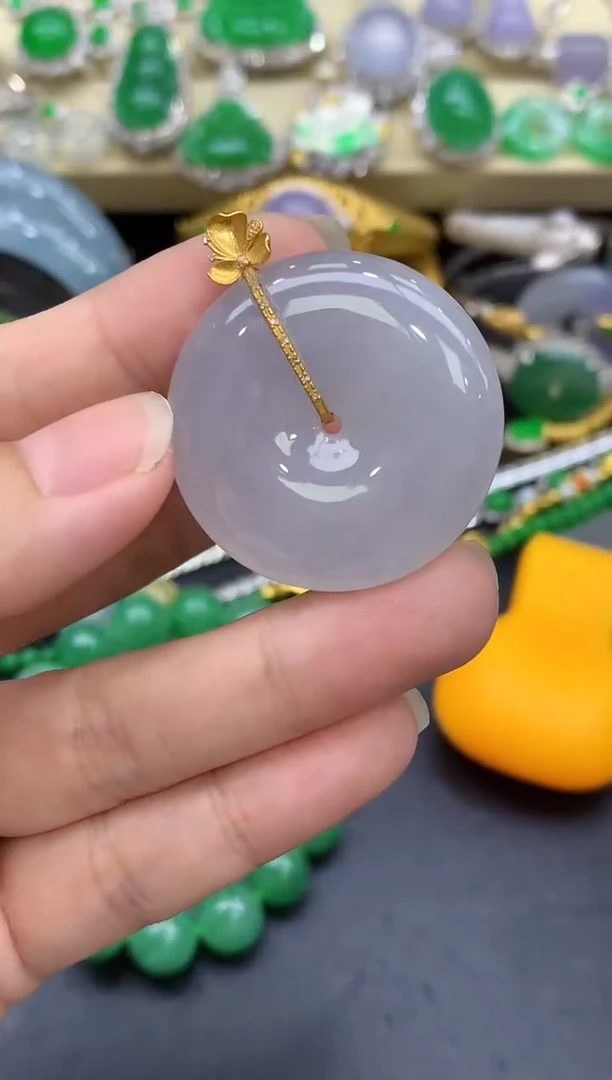 颈饰18K金镶嵌翡翠315-中国好珍宝