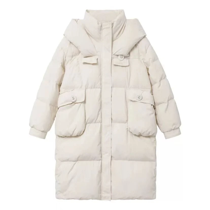 【朝雾初雪】可溯源安心90白鹅绒  中长款大扣子鹅绒服