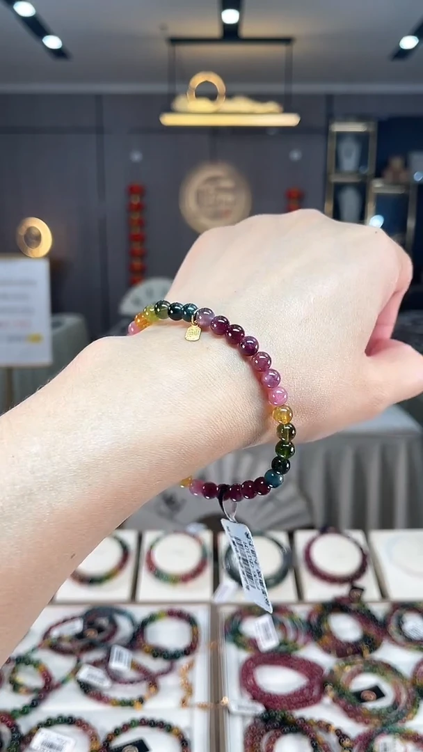 未镶嵌老矿碧玺单圈手串5mm+碧玺hon多样性发一条