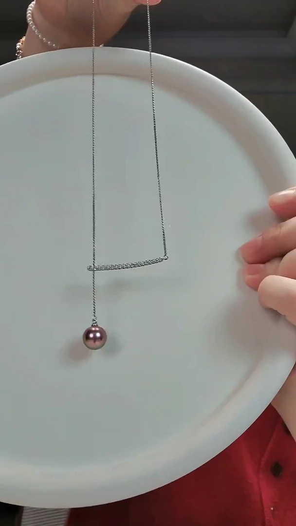 【闪购商品】淡水珍珠颈饰银S925镶嵌爱迪生吊坠项链
