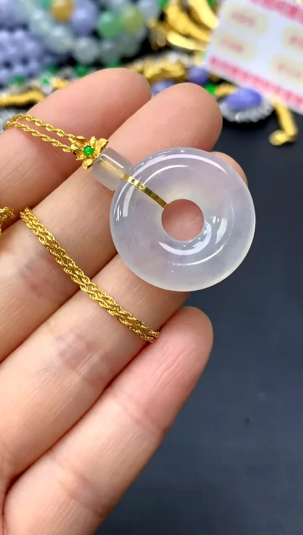 颈饰18K金镶嵌翡翠231-中国好珍宝