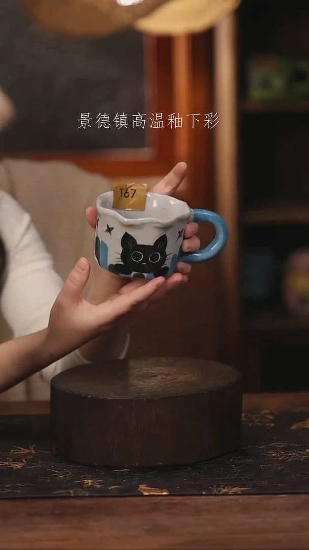 陶瓷景德镇高温釉下手绘陶瓷@L167@