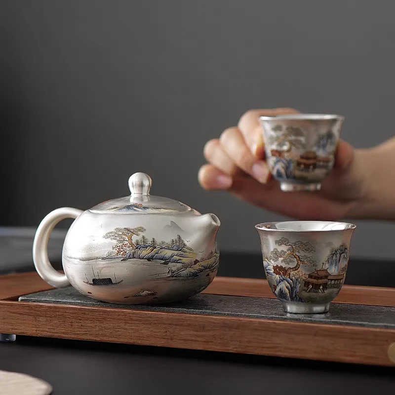 乾鑫堂-松山世外仙境西施壶功夫茶具泡茶（一壶三杯带茶盘）263