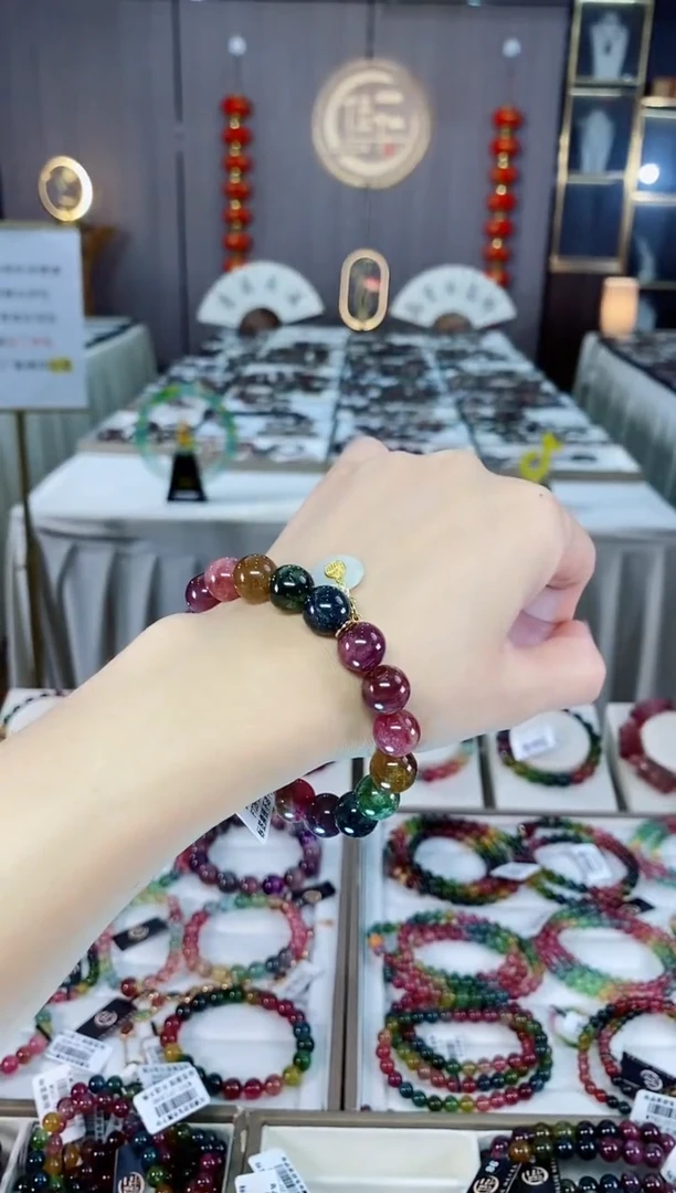 老矿碧玺单圈手串10mm+未镶嵌碧玺hon多样性发货一条