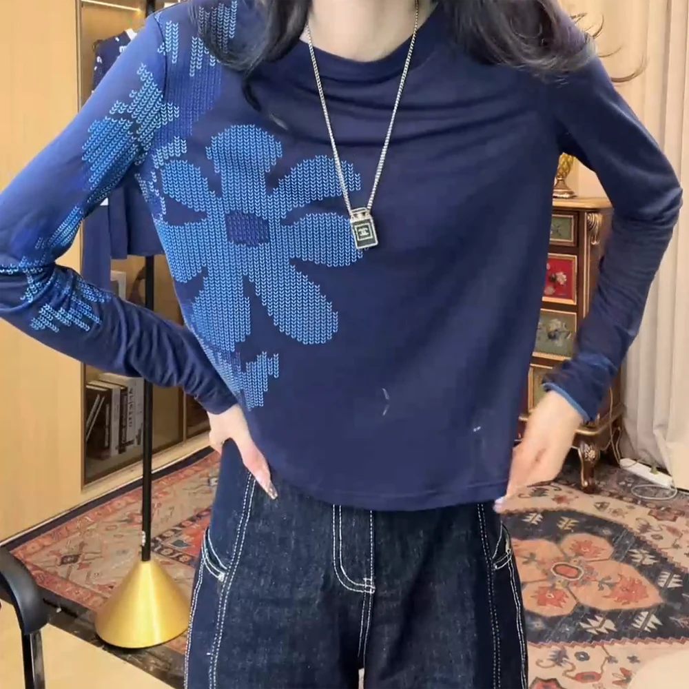 潮牌设计感百搭时尚修身显瘦百搭圆领t恤上衣女夏季空调防晒衫
