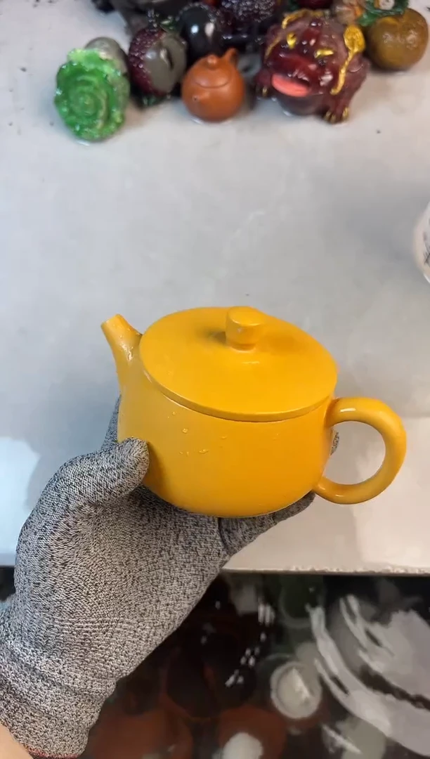 黄金段泥汉瓦壶+壶绳+证书