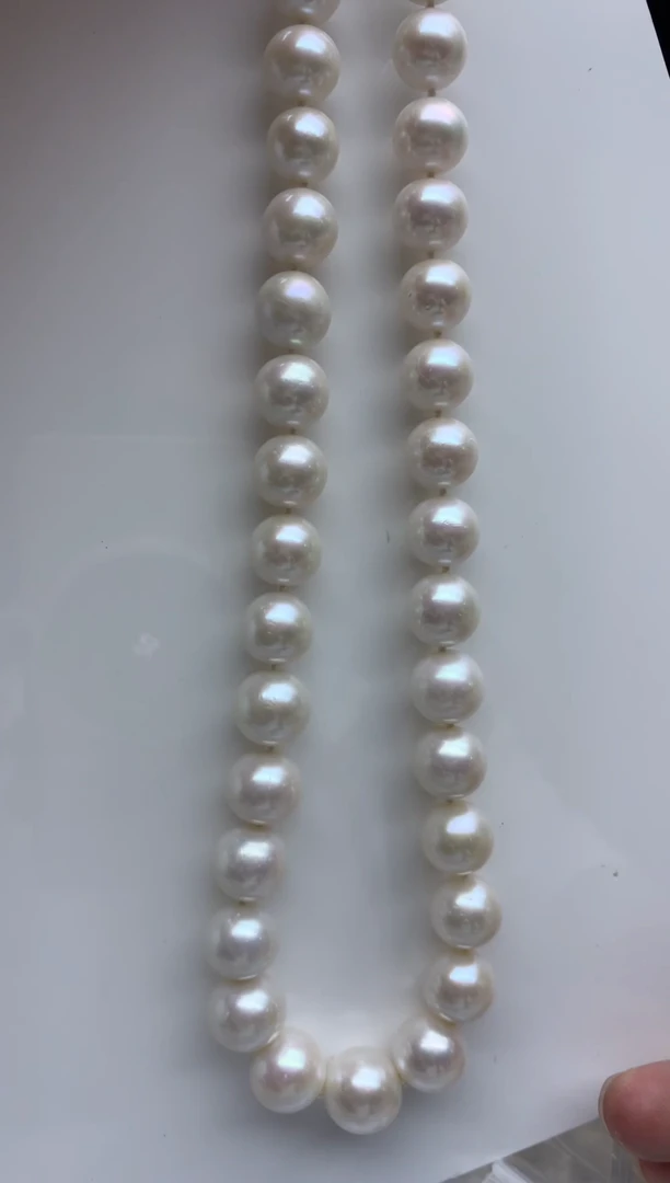 未镶嵌FF淡水珍珠大白珠串链10~13mm