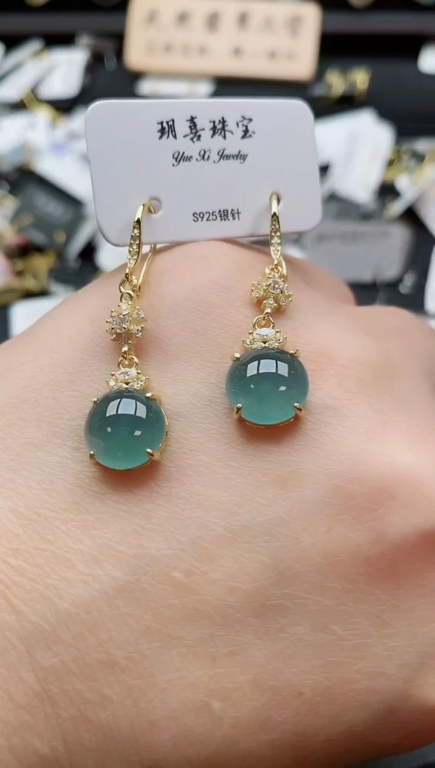 银S925镶嵌戒指翡翠1